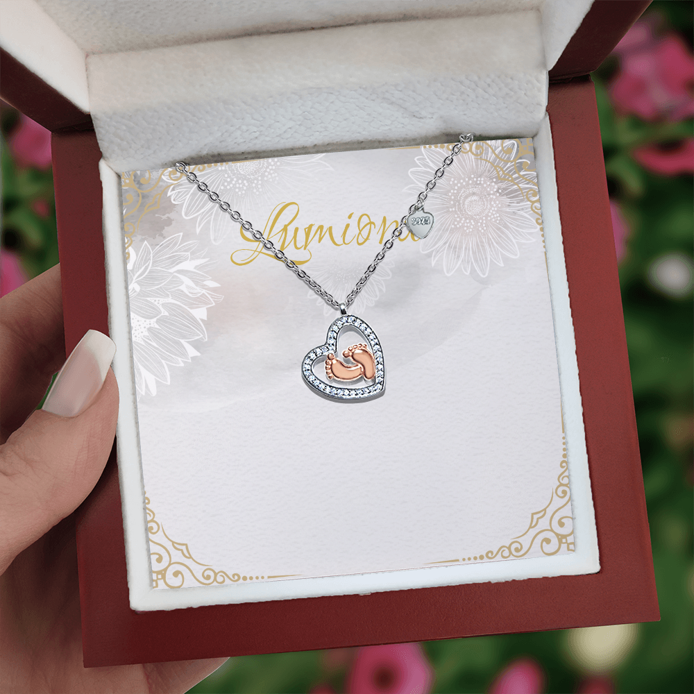Baby Feet Heart Necklace | Lumiora