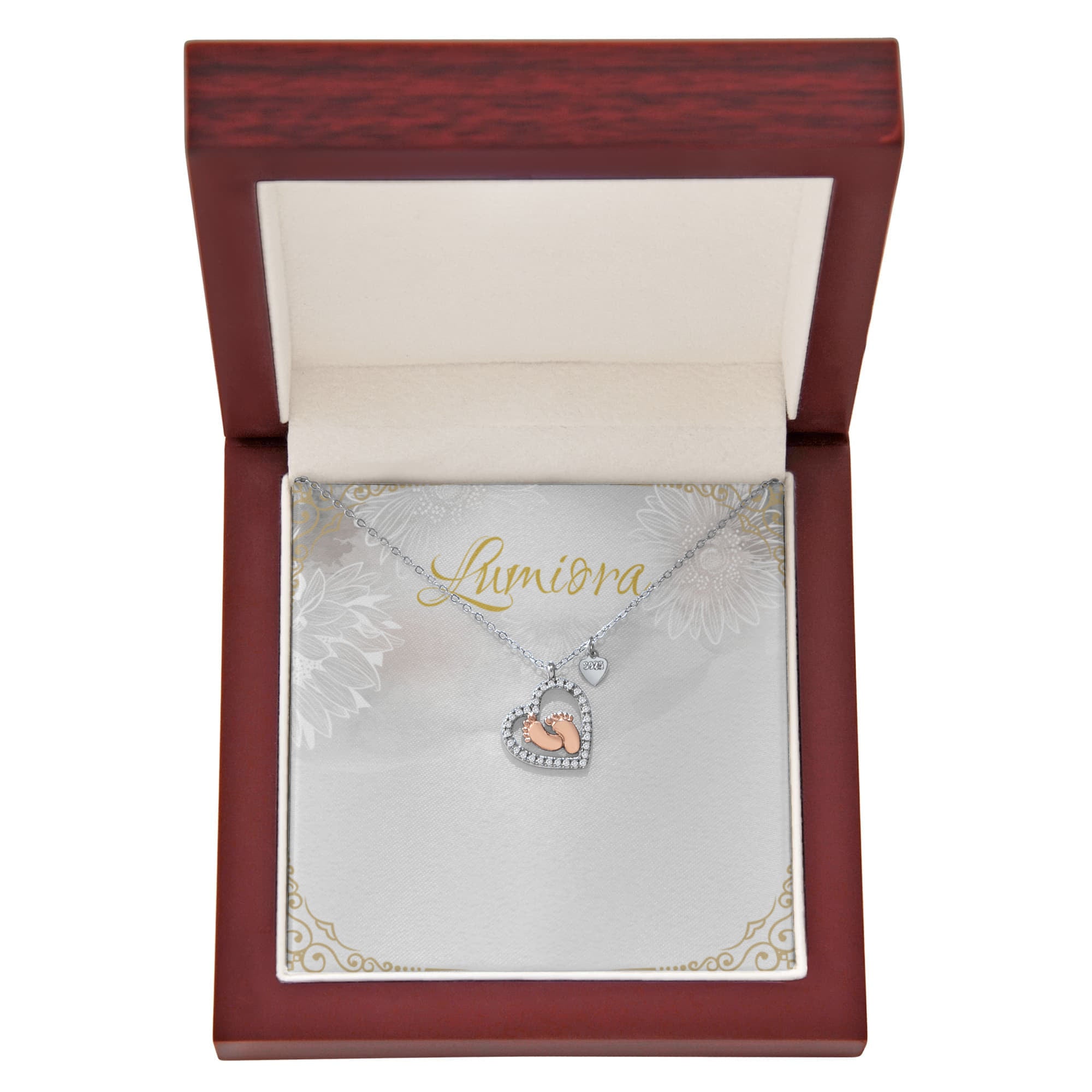 Baby Feet Heart Necklace | Lumiora